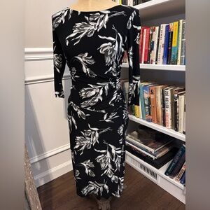 Elegant Black and White Floral Dress